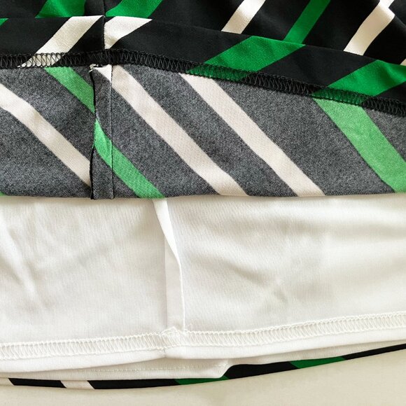 Cache Strapless Sleeveless Sheath Dress | Striped Black Green White | Size 4 - Picture 7 of 9